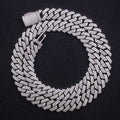 Cross-border European and American Cuban chain silver plated 6mm8mm10mm12mm15mm Mosan Cuban necklace bracelet in stock