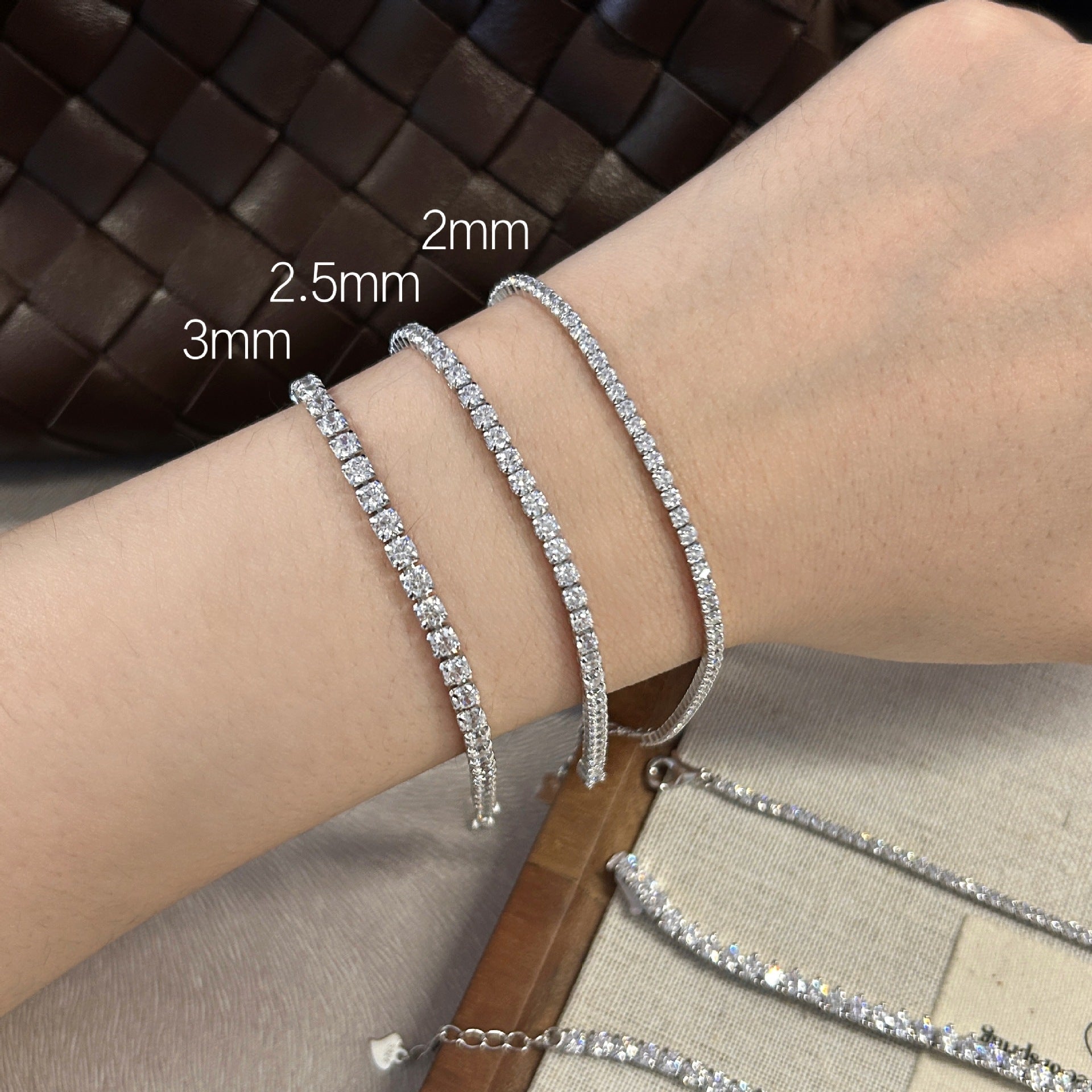 Lin Lang s925 Sterling Silver Full Diamond Bracelet Female Inlaid Zircon European and American Light Luxury Advanced Hidden Buckle Tennis Bracelet Cross Border