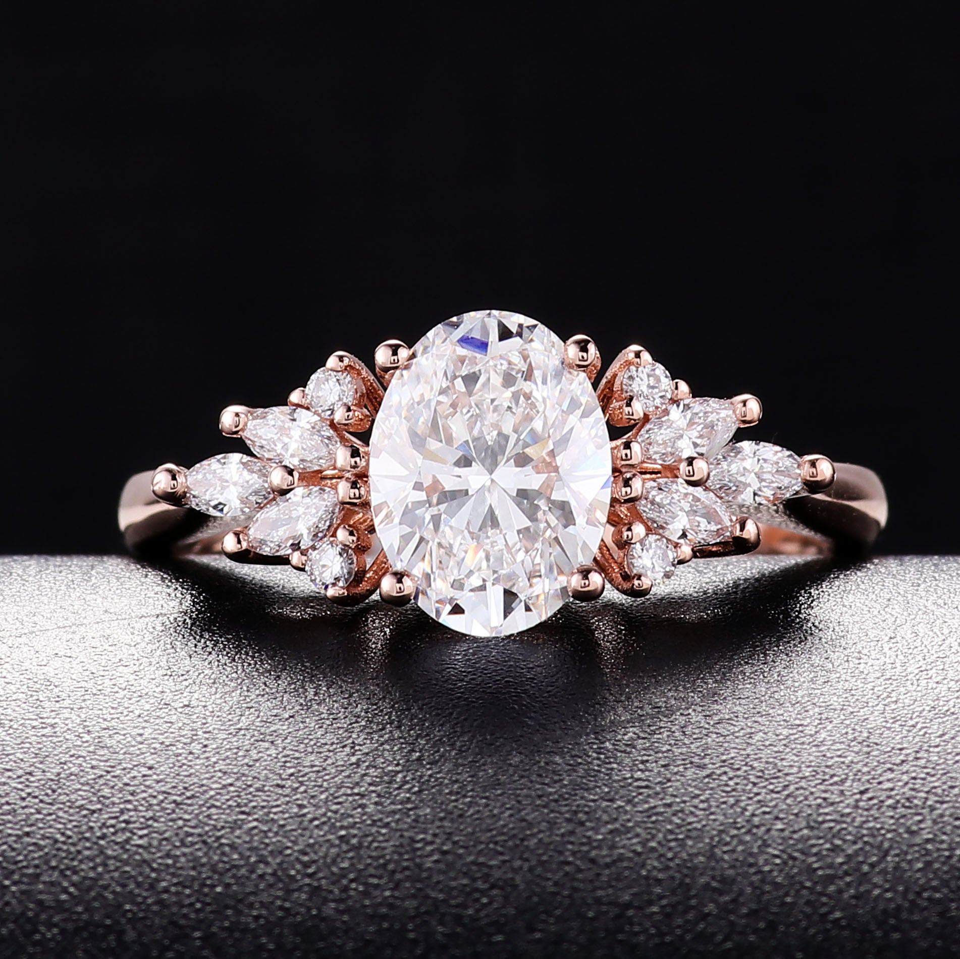Cultivated Diamond Ring, High-End Diamond Diamond Ring That Does Not Fade, 18K Gold Artificially Cultivated Diamond Ring, Drop Shipping