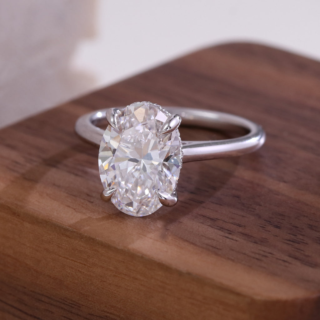 Cultivated Diamond Ring, High-End Diamond Diamond Ring That Does Not Fade, 18K Gold Artificially Cultivated Diamond Ring, Drop Shipping