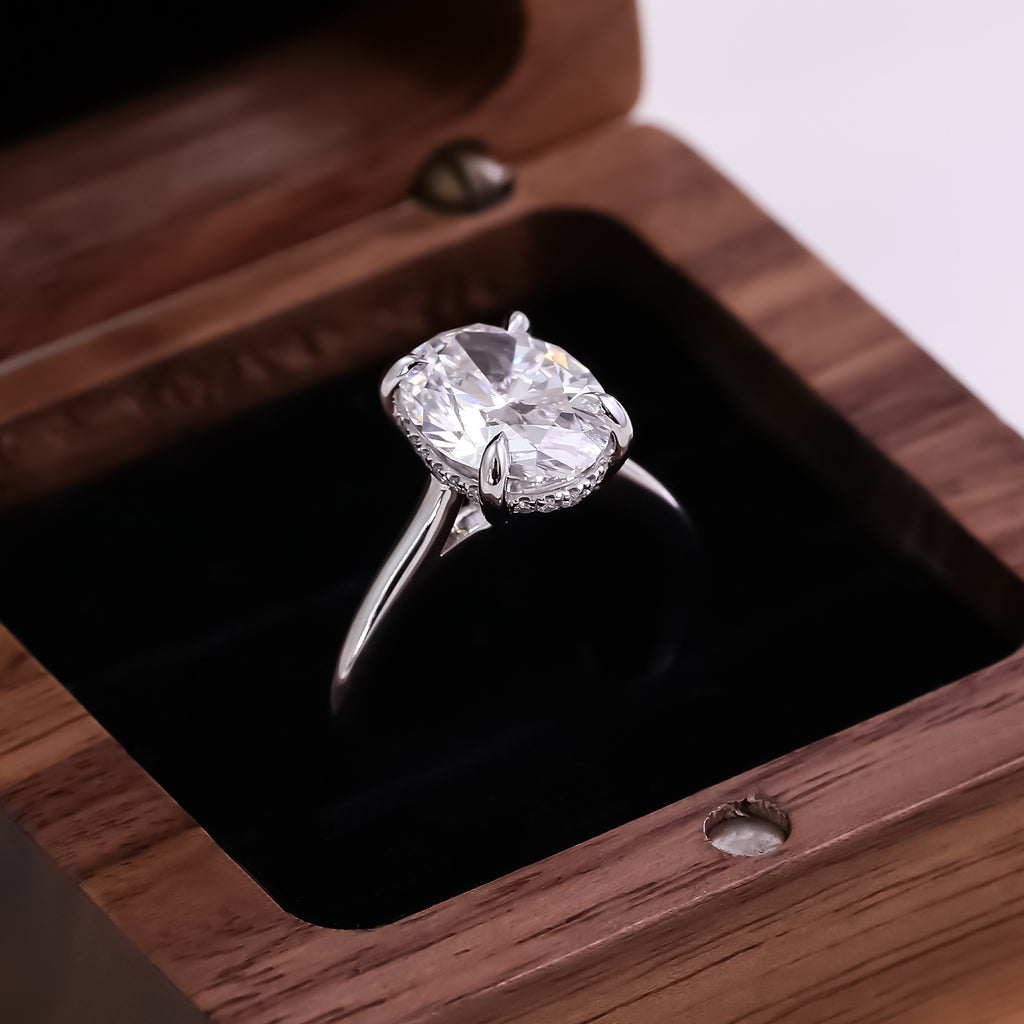 Cultivated Diamond Ring, High-End Diamond Diamond Ring That Does Not Fade, 18K Gold Artificially Cultivated Diamond Ring, Drop Shipping